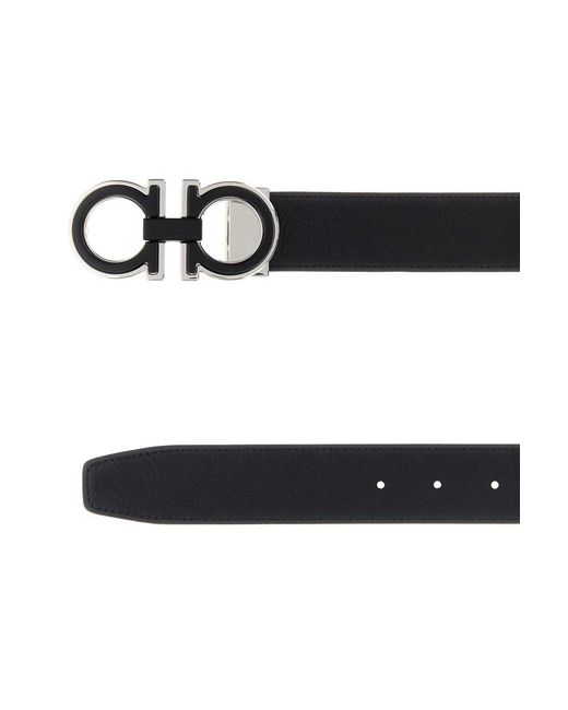 Ferragamo White Logo Buckle Reversible Belt