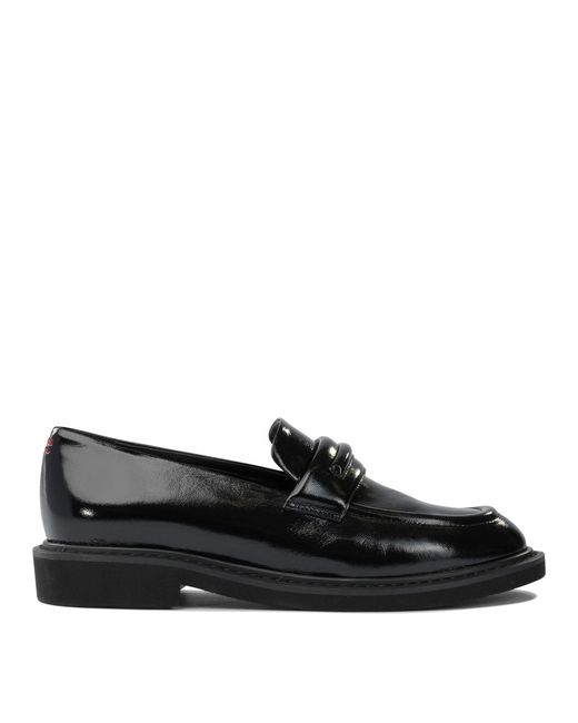 Halmanera Black Glossy Leather Loafers Loafers & Slippers