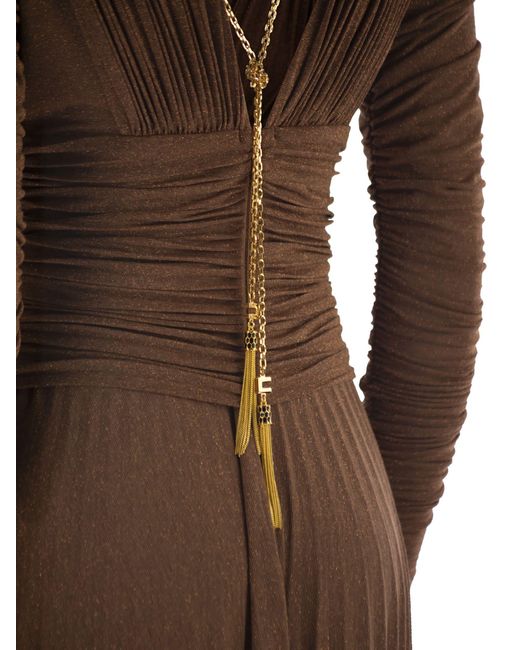 Elisabetta Franchi Brown Carpet Dress