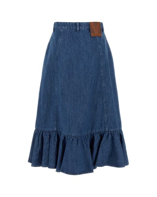 Valentino Garavani Blue Denim Skirt