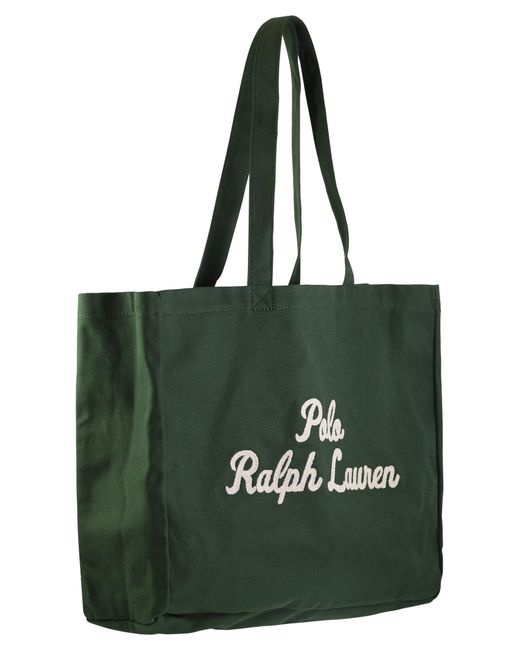 Bolso tote de lona bordado de Polo Ralph Lauren de hombre de color Green