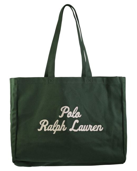 Polo Ralph Lauren Green Embroidered Canvas Tote for men
