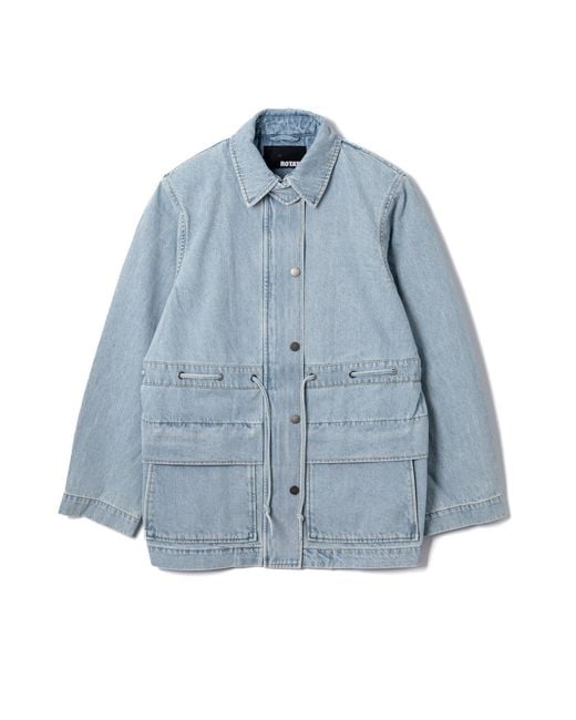 ROTATE BIRGER CHRISTENSEN Blue Laced Denim Jacket With Adjustable Waist