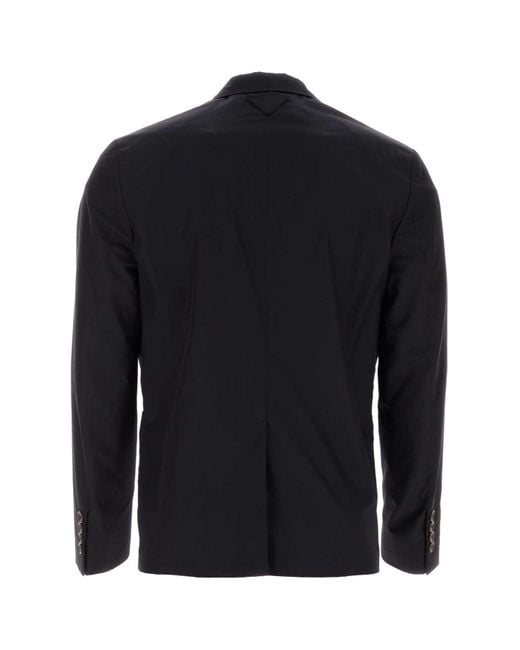 Prada Blue Midnight Cotton Blazer for men
