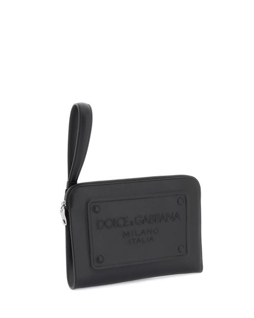 Dolce & Gabbana Beutel mit geprägter Logo in Black für Herren