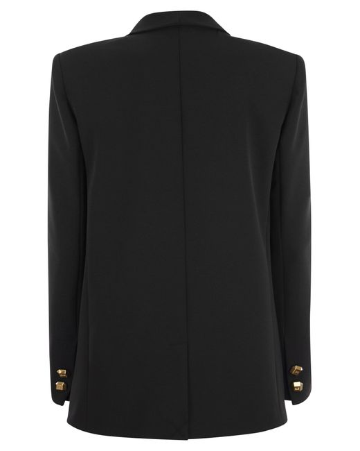 Veste de crêpe à double seins avec foulard Elisabetta Franchi en coloris Black