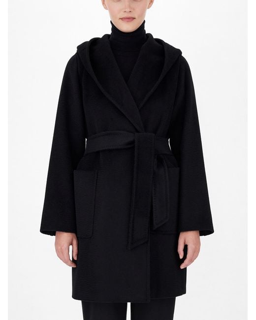 Max Mara Black Rialto Wool Robe Coat