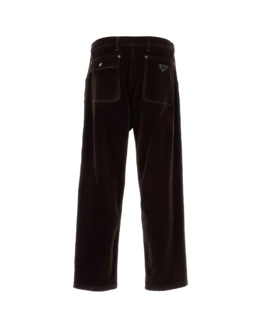 Prada Black Dark Velvet Denim Pant for men