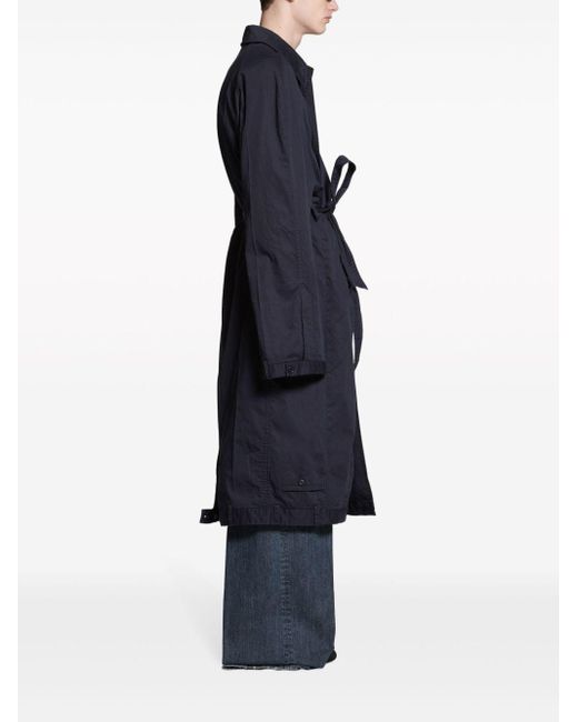 Balenciaga Blue Deconstructed Cotton Coat for men