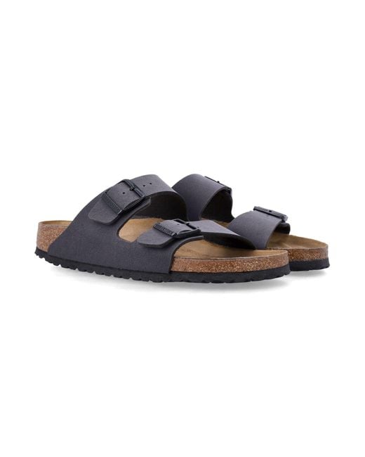 Birkenstock Blue Arizona Birko-Flor Velvet Sandals