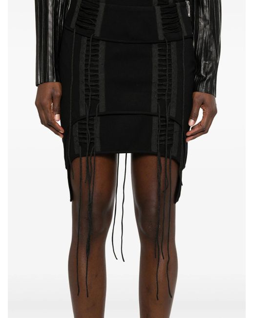 Helmut Lang Mini-Rok Met Veters in het Black
