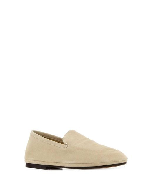 Lemaire White Sand Suede Loafers