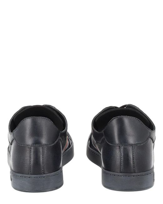 Gucci Black "Stretch" Leather Effect Sneaker for men