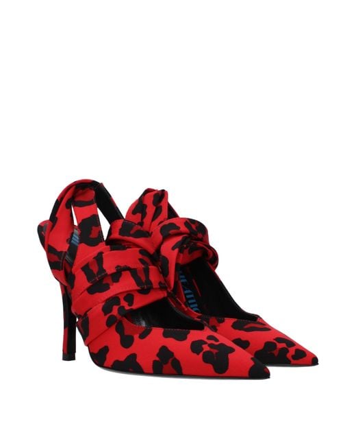 The Attico Red Fabric Sandal