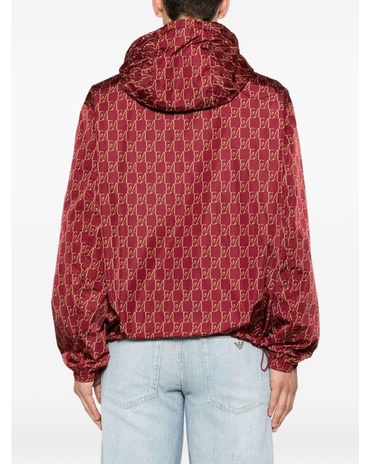 Emporio Armani Red Nylon Bomber Jacket