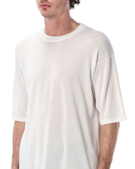 Roberto Collina White Cotton Crêpe T-Shirt
