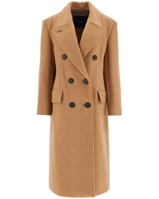 Max Mara Brown Double-Breasted Cashmere And Camel Coat