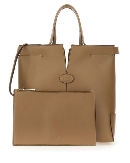Tod's Natural Small Shopping Bag