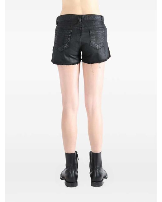 Rick Owens Black Denim Shorts
