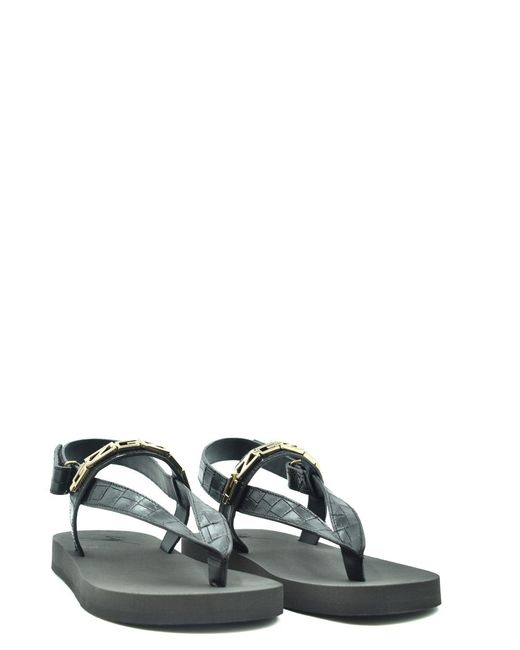 Giuseppe Zanotti Black Chain Flat Sandals for men