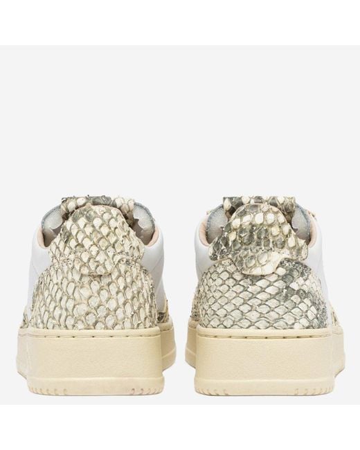 Autry White Animal Print Leather Sneakers