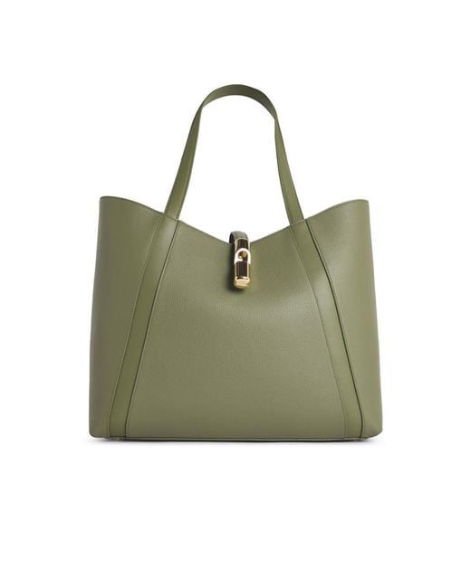 Furla Green 'Shopping Drop' Leather Bag