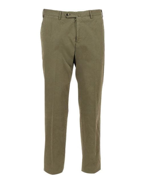 PT01 Green Slim, Flat Front, Diagonal Pockets, Unfinished
