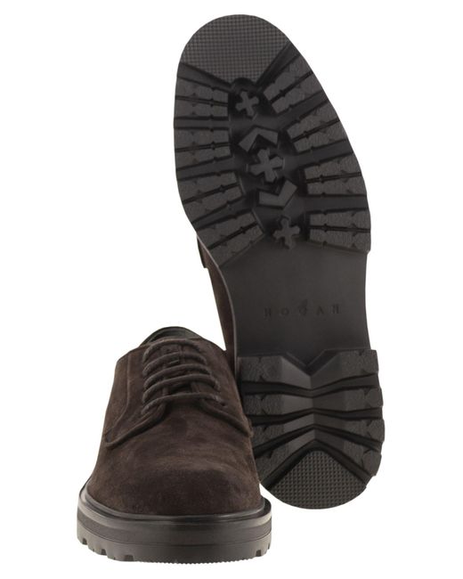 Hogan White H673 Suede Lace Ups