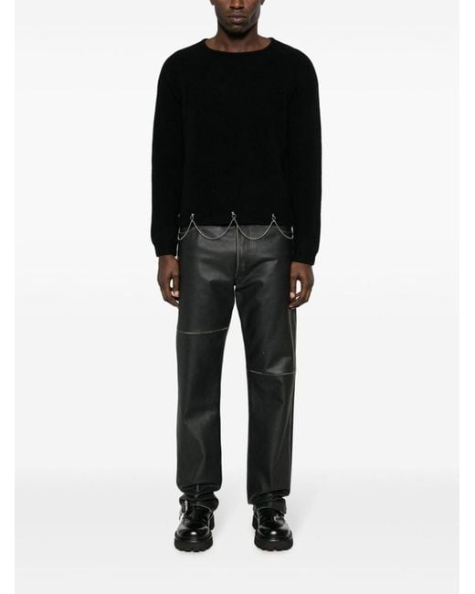 Random Identities White Long-Sleeved Chain-Embellished Jumper for men