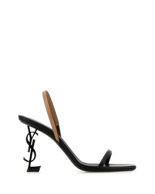 Saint Laurent Black Leather Opyum 85 Sandals for men