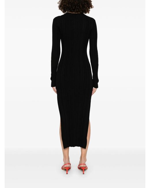 Loulou de Saison Black Rib Long Dress Clothing