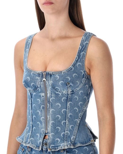 MARINE SERRE Blue Top Blau