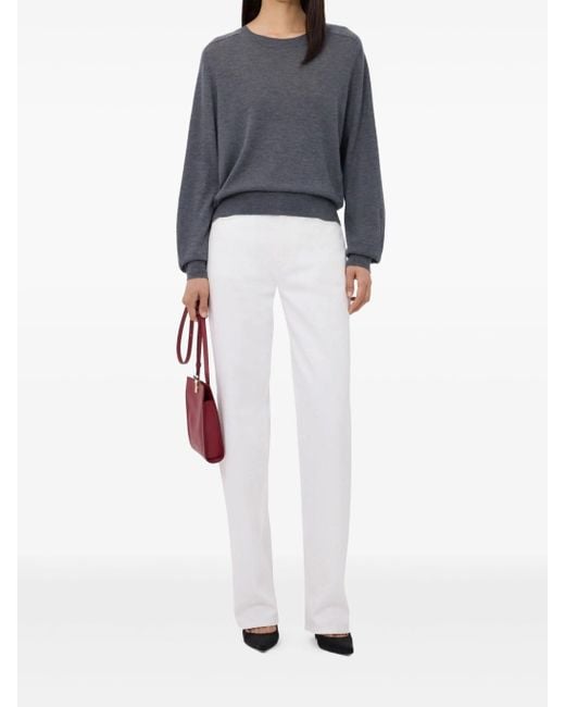 Loulou de Saison Gray Angus Fine Knit Sweater