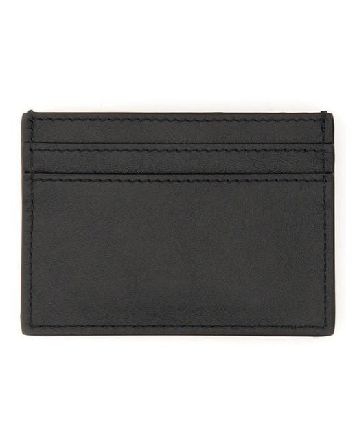 Moschino Black Card Holder With Logo for men