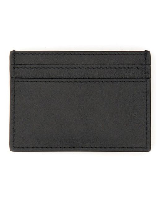 Moschino Black Card Holder With Logo for men