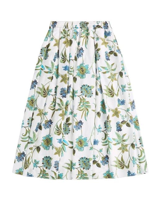 Fay Green Printed Cotton Skirt
