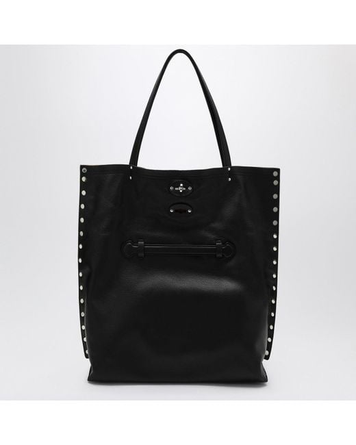 Zanellato Black Medium Tote Bag A' Spasso