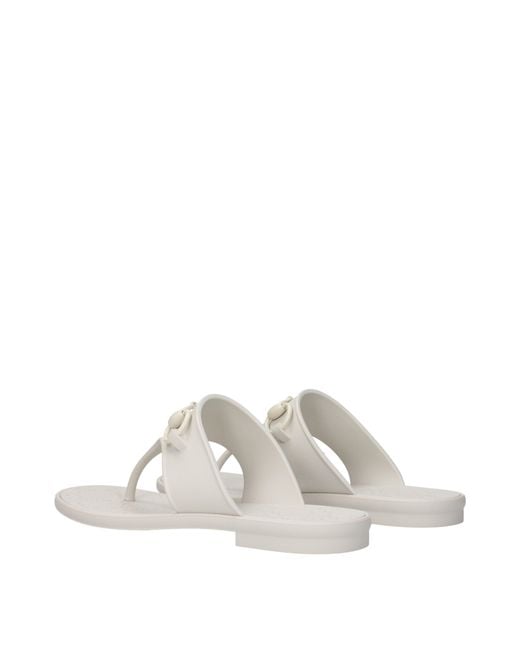Gucci White Flip Flops Rubber/Dirty