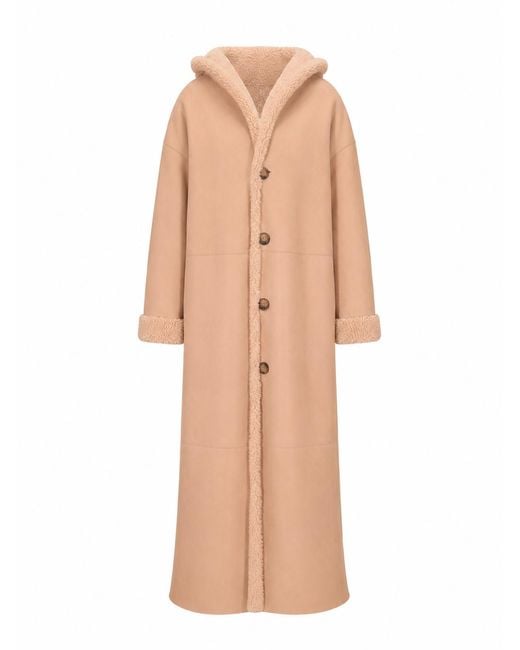 LA ROSE Natural Cappotto Montone Lungo Reversibile