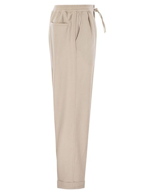 Fedeli Natural Harvard Soft Cashmere Flannel Trousers for men