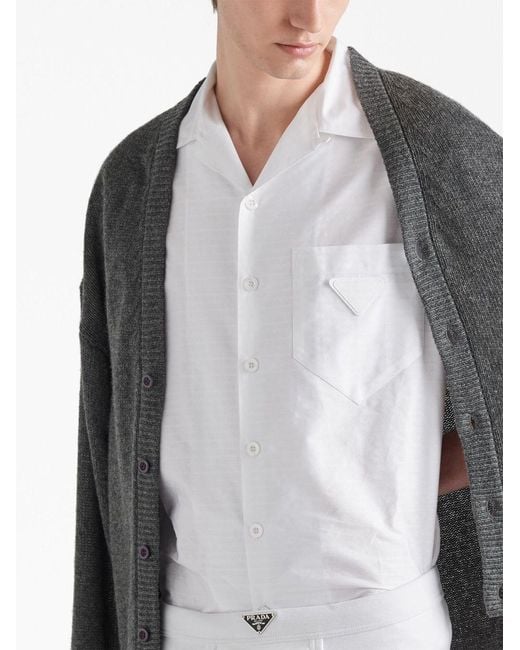 Camisa Con Logo Prada de hombre de color Black
