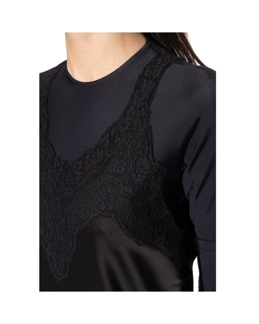 Balenciaga Black Satin Strappy Midi Dress