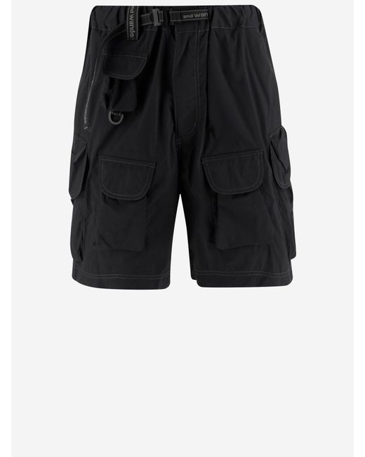 And Wander Black Cargo Short Pants With Side Pockets for men