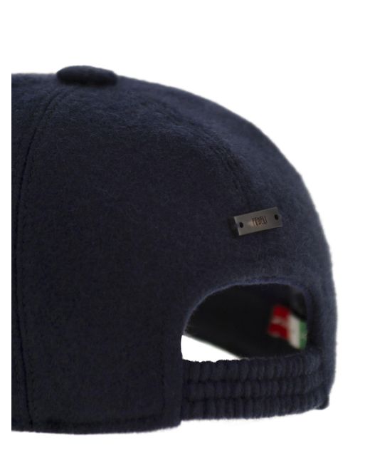Fedeli Blue Cashmere Hat for men