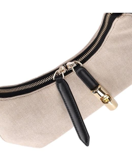 Furla White Goccia S Natural Shoulder Bag