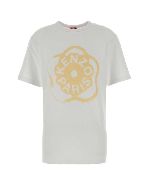 KENZO White Crew Neck Graphic Logo T-Shirt