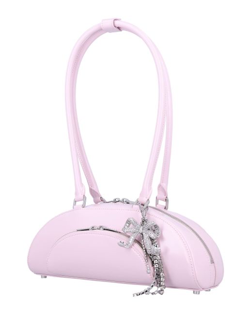 Self-Portrait Pink Curved Charm Shoulder Bag