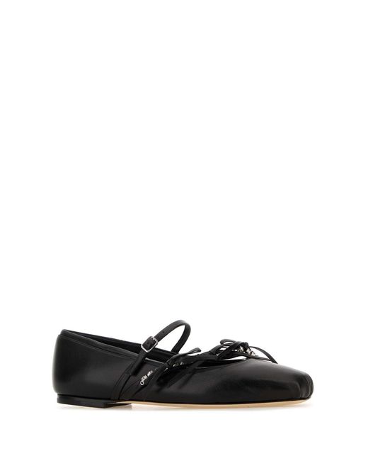 Jimmy Choo Black Nappa Leather Loli Ballerinas