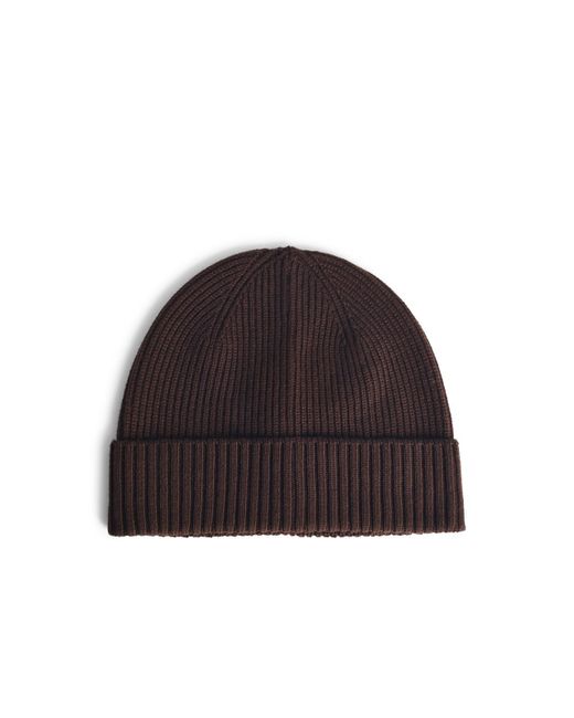 Seven Gauge Brown Wool Beanie for men