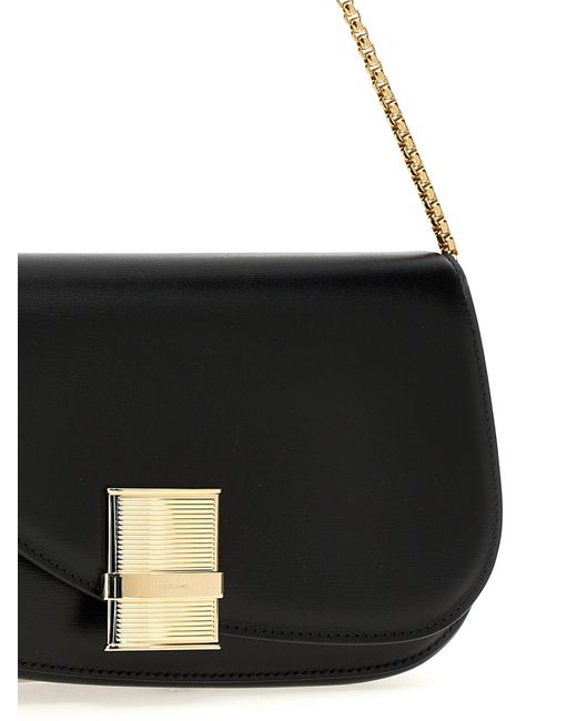Ferragamo Black Umhängetasche 'Fiamma Xs